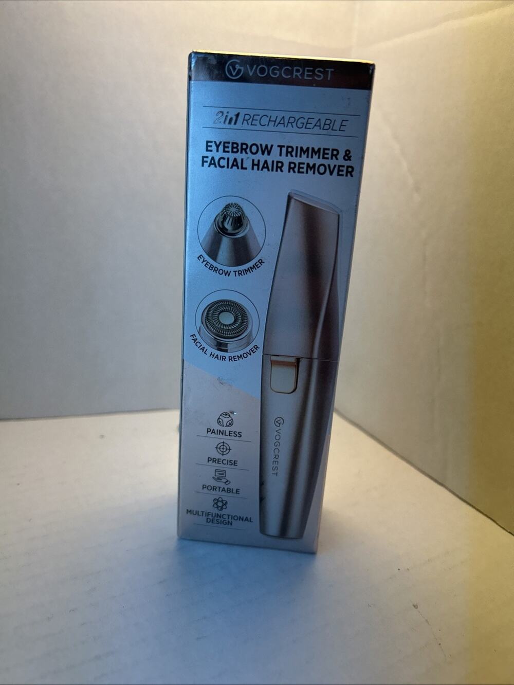 Eyebrow Facial Trimmer: 2 in1 Rechargeable Hair Removal and Rose Gold